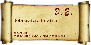 Dobrovics Ervina névjegykártya